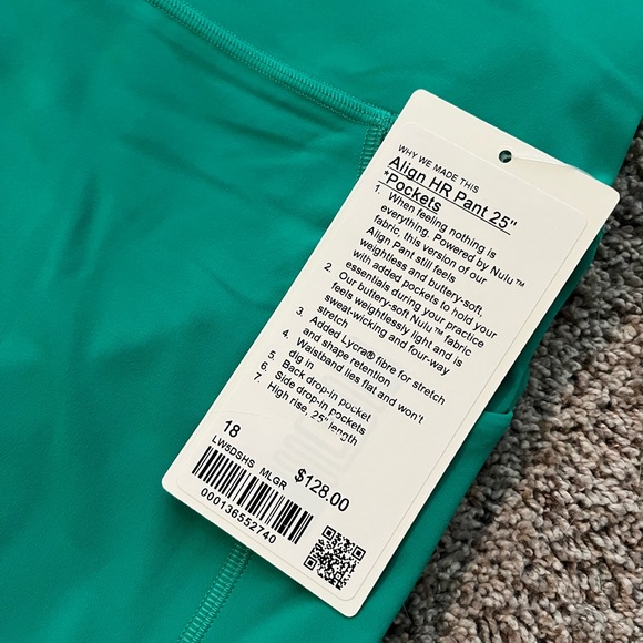 Lululemon Align HR with pockets, 25 inch, Maldives Green - Picture 2 of 3